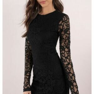 3/$20 ⭐️ Tobi Lace Sleeve Bodycon Dress Small Black Sexy Glam Date Night Out